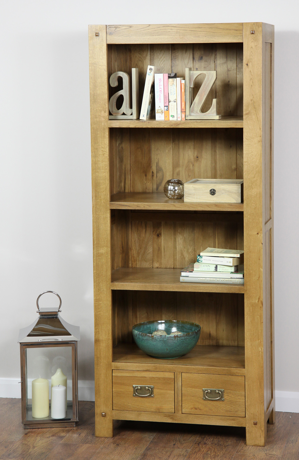 Store Your Book Treasures In Ease With Oak Book Case
