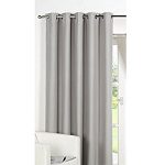 Stunning Dreamscene Luxury Ring Top Fully Lined Blackout Eyelet Thermal Door Curtain,  Silver, thermal door curtain with eyelet heading