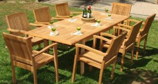 Trending 9-piece-teak-dining-set. Thinking of buying some teak patio furniture ... teak garden furniture sets