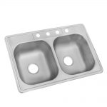 Trending Drop-In Stainless Steel 33 in. 4-Hole Double Basin Kitchen Sink kitchen sinks stainless steel