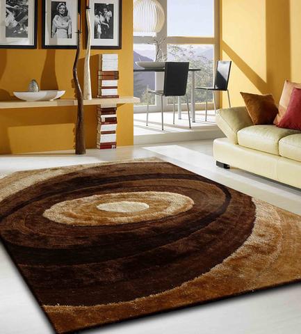 Trending Handmade 2 Tone Brown Dimensional Shag Area Rug with Hand Carved Design 7u00276 plush area rugs for living room