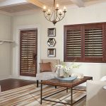 Trending Natural Dark Family Room Wood Shutters wooden shutter blinds