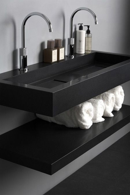 Unique Bathroom Sinks this idea would be great for our main bath. Two shelves modern bathroom sinks