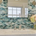 Unique Bathroom wall accent. The wall tile is from Complete Tile Collection - tiling bathroom walls ideas