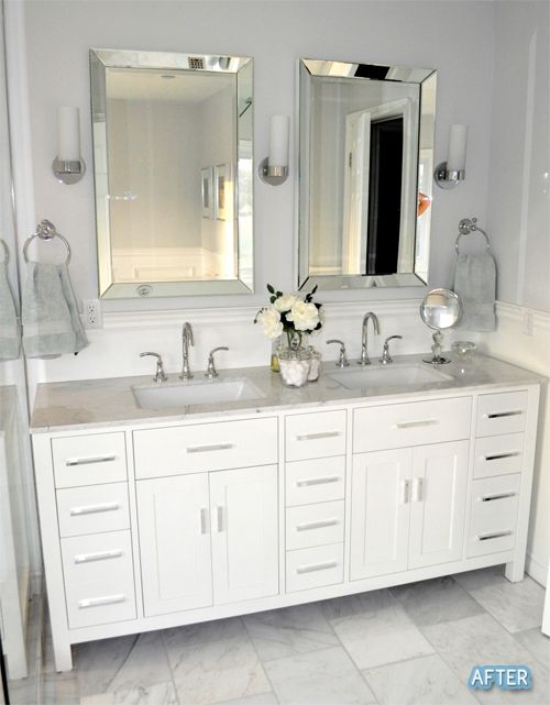 Unique Before And After Small Bathroom Makeovers Big On Style double vanity bathroom mirrors