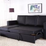 Unique Black Faux Leather Sectional Sofa Bed with Left Facing Storage Chaise sectional sofa bed with storage