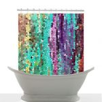 Cool Beautiful Shower Curtain -Morning has Broken Mosaic , unique fabric , teal, unique fabric shower curtains
