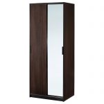 Unique TRYSIL wardrobe, dark brown, mirror glass Width: 31 1/4  portable wardrobe closet