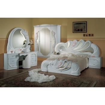 Unique Vanity White Italian Classic 5-Piece Bedroom Set italian bedroom furniture sets