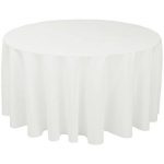Chic LinenTablecloth 120-Inch Round Polyester Tablecloth white linen table cloths