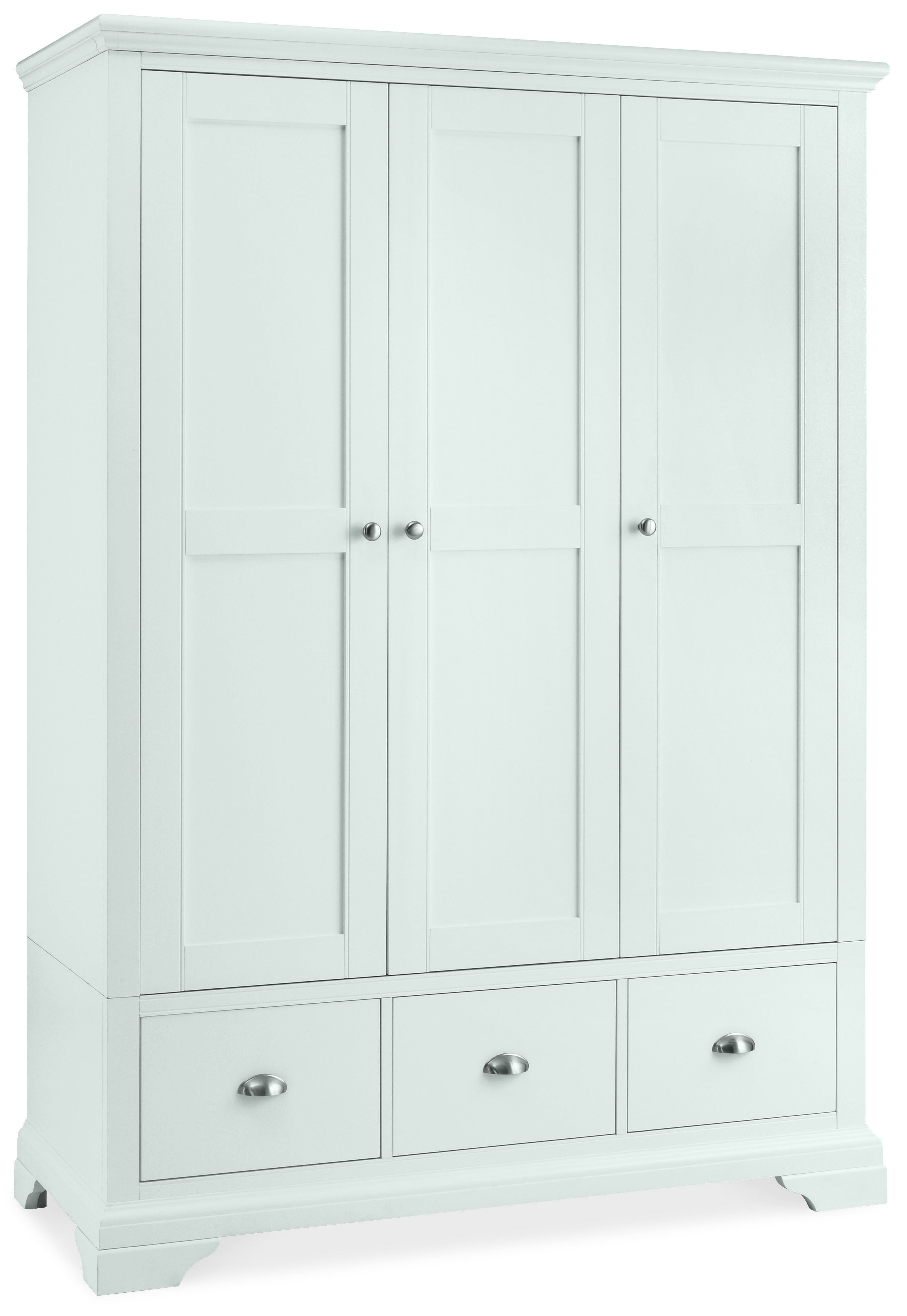 Stunning Hampstead White Triple Wardrobe | Oak Furniture Solutions white triple wardrobe