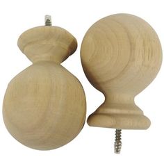 Cute For my DIY curtain rods Unfinished Wood Pole Ball Finials | Shop wooden finials for curtain rods