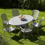 ... bramblecrest rome 6 seat cast aluminium garden furniture set IQTLJLX