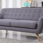 ... nico mid century modern fabric sofa in light grey ... XTPZREF