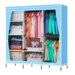 49u201d portable closet storage organizer wardrobe clothes rack with shelves GEFWJZH