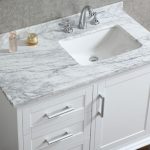 ace 42 inch single sink white bathroom vanity with mirror BWGUOYV