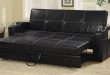 amazon.com: coaster contemporary black faux leather sofa bed with storage LBEBGYK