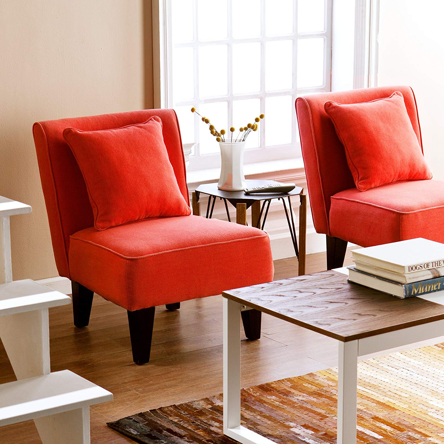 amazon.com: holly u0026 martin purban 2pc slipper chairs - red-orange: kitchen ZZEMPIP