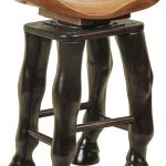 amish saddle stool with carved horse legs swivel seat OYBSVQT