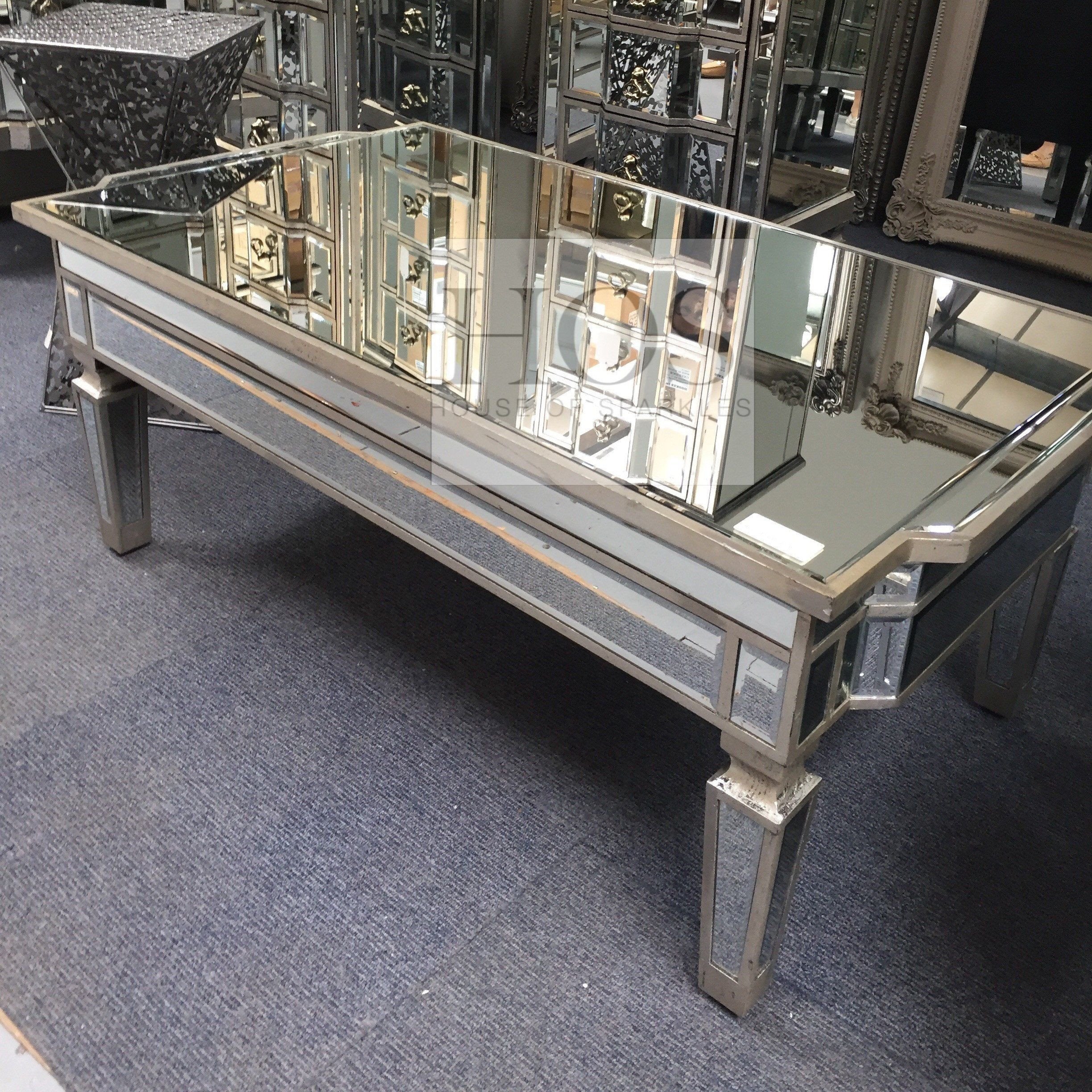 antique mirrored coffee table with storage - mirrored furniture - sparkle HVKGIRJ