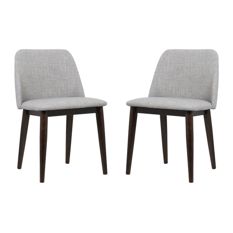 armen living - horizon contemporary dining chairs with brown wood legs, FJXIDXH