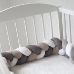 baby crib bumper linen mixed color braided crib bumper crib NODQCHS