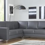 baltimore grey leather corner sofa ... RYTPMZT