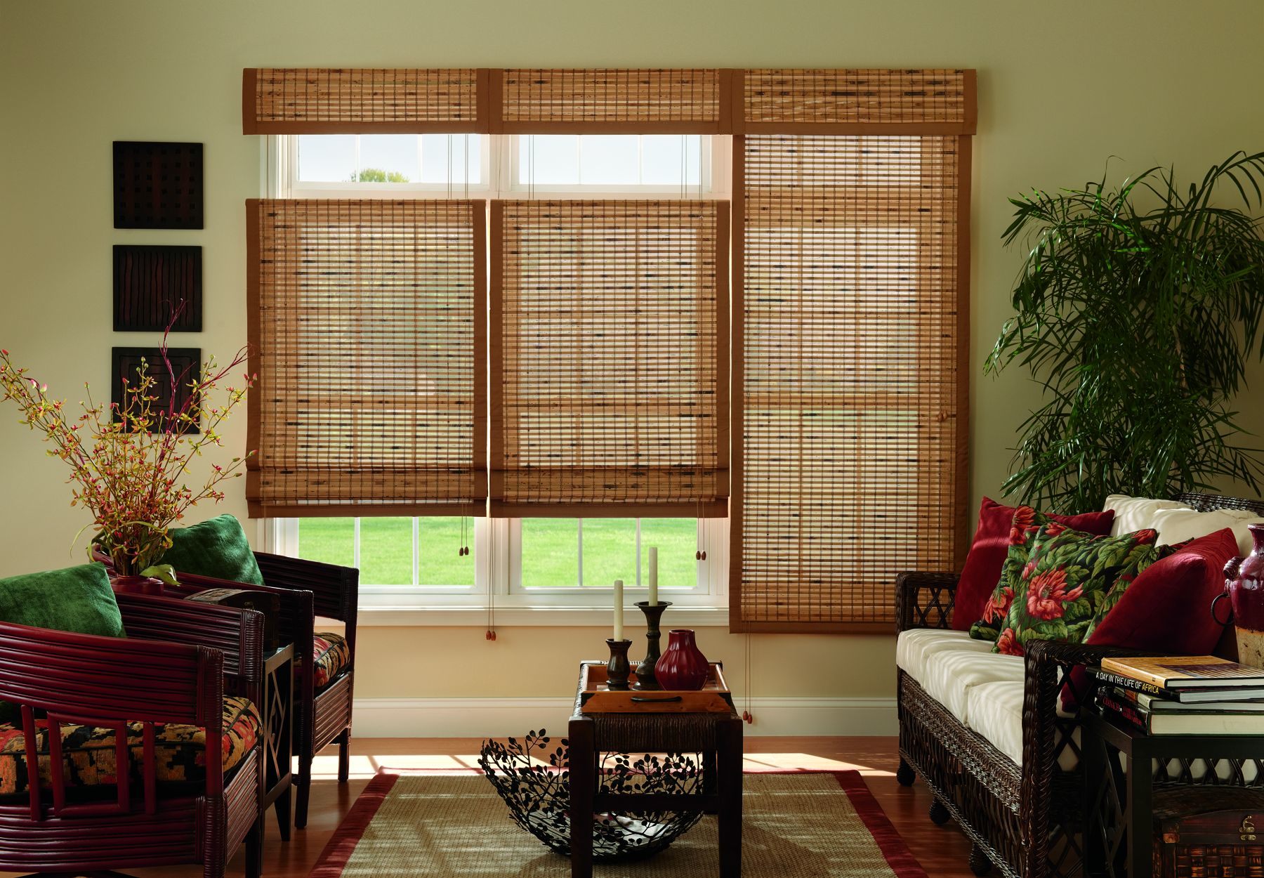 bamboo shades horizontal natural woven roman shade MKNBVQI