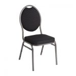 banquet chairs bolero steel banqueting chair oval back with black plain cloth (pack TDIDLKR