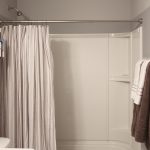 bathroom shower curtains bathroom reveal using two shower curtains one curtain QODJNPP