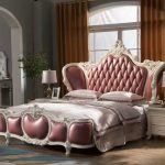 bedroom furniture luxury king size bed french style furniture-in beds from OKUSLBC