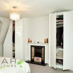 bedroom wardrobes ideas fitted high gloss bedroom furniture, london, doors opened HBYXQVM