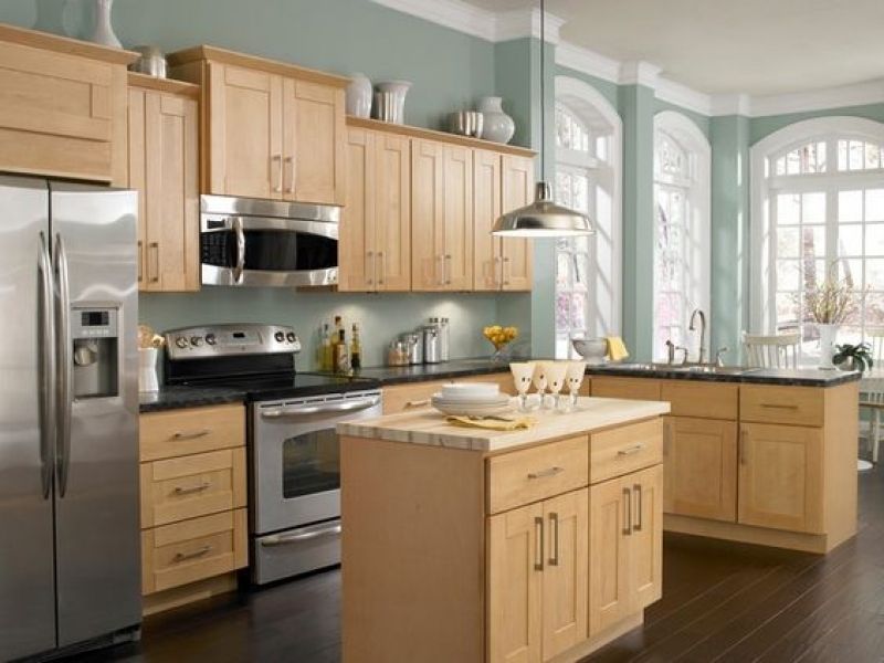 best kitchen wall colors with maple cabinets what paint color goes APSHZAO