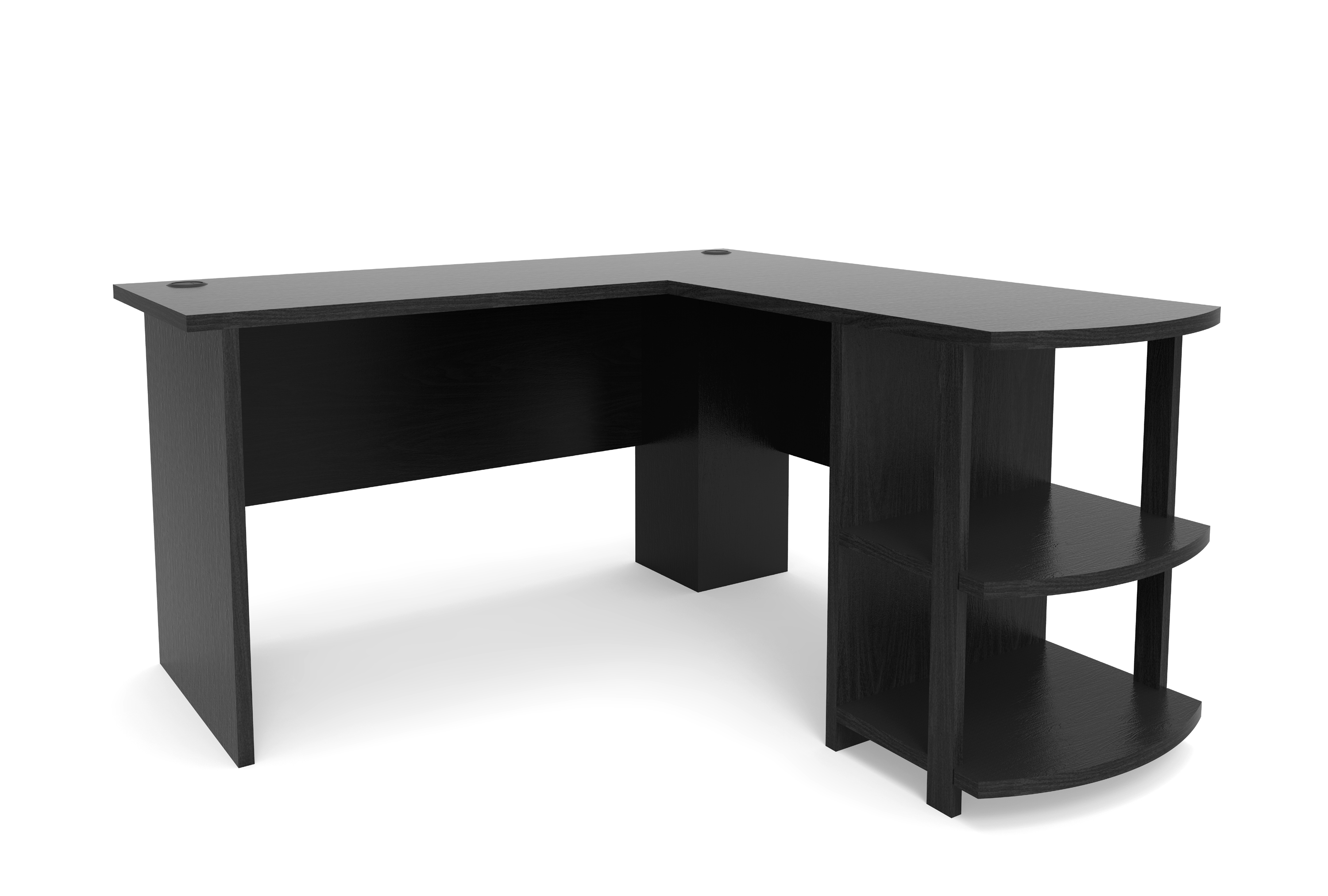 black desk kristen corner l-shaped computer desk in black RJGZEZV
