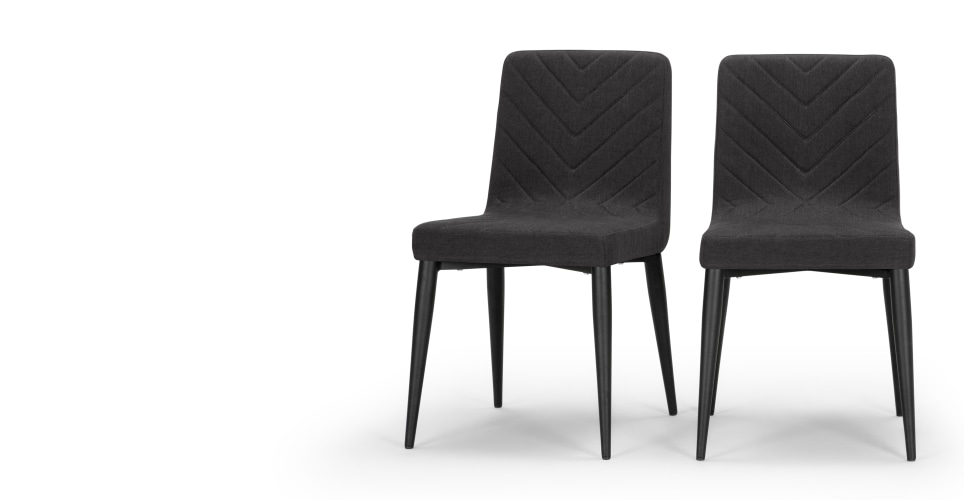 black dining chairs a set of 2 dining chairs, in midnight black FURXSYZ