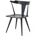 black dining chairs tenly mid century modern black oak barrel back dining chair - FQDSYVU