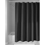 black shower curtain interdesign mildew-free water-repellent fabric shower curtain, long, 72-inch MGGVICW