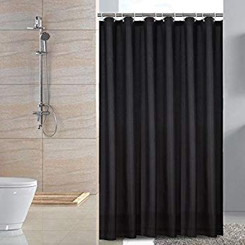 black shower curtain sfoothome fabric shower curtain small size waterproof and mildew free bath KBOPSNM
