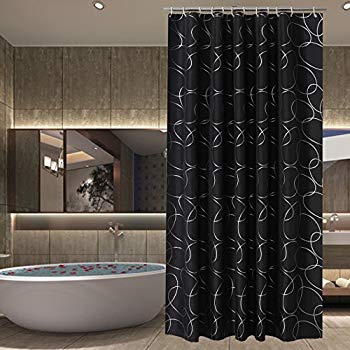 black shower curtain sfoothome polyester fabric shower curtain waterproof/no mildews bathroom shower  curtains,black BJCYPKR