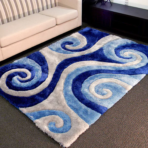 blue area rugs 3d shaggy-805 abstract swirl blue area rug (5u0026#x27; ... DSJRMRW