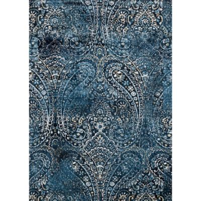 blue area rugs loloi rugs torrance paisley 5-foot x 7-foot 6-inch area rug ZWFGMML