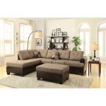 bobkona 3-pcs sectional sofa w/ polyfiber. matching ottoman included. RPRUFHC