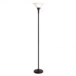 bronze torchiere floor lamp with frosted glass shade SMQKADG