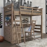 bunk beds with desk bryon industrial loft twin bed with 4 drawer chest QZDTJSA