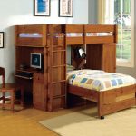 bunk beds with desk dark walnut bunk bed with computer desk. TXEYONL