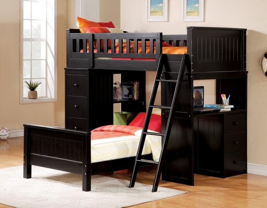 bunk beds with desk this rich wood desk bed features a desk built into the EVOPSNK