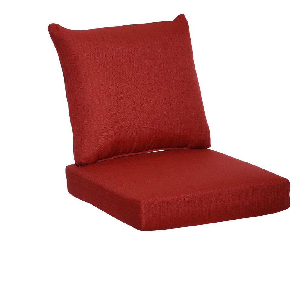 chair cushions hampton bay chili texture 2-piece deep seating outdoor lounge chair cushion UJUDEWW