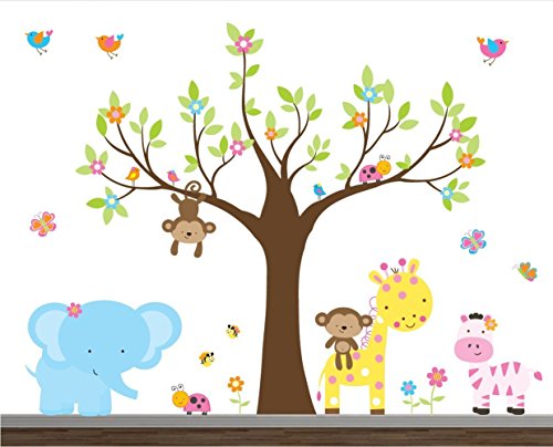 children wall stickers buy girl jungle wall decal set-nursery wall decals-wall stickers-safari wall RLVIZBS