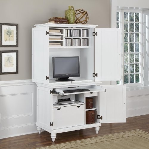computer armoire home styles 5543-190 bermuda compact computer cabinet and hutch, brushed FPJDQLO