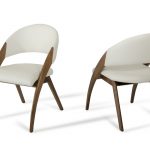 contemporary dining chairs modrest lucas modern cream walnut dining chair dining modern walnut dining AQURPIF
